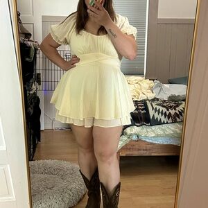 Yellow Ruffled Romper